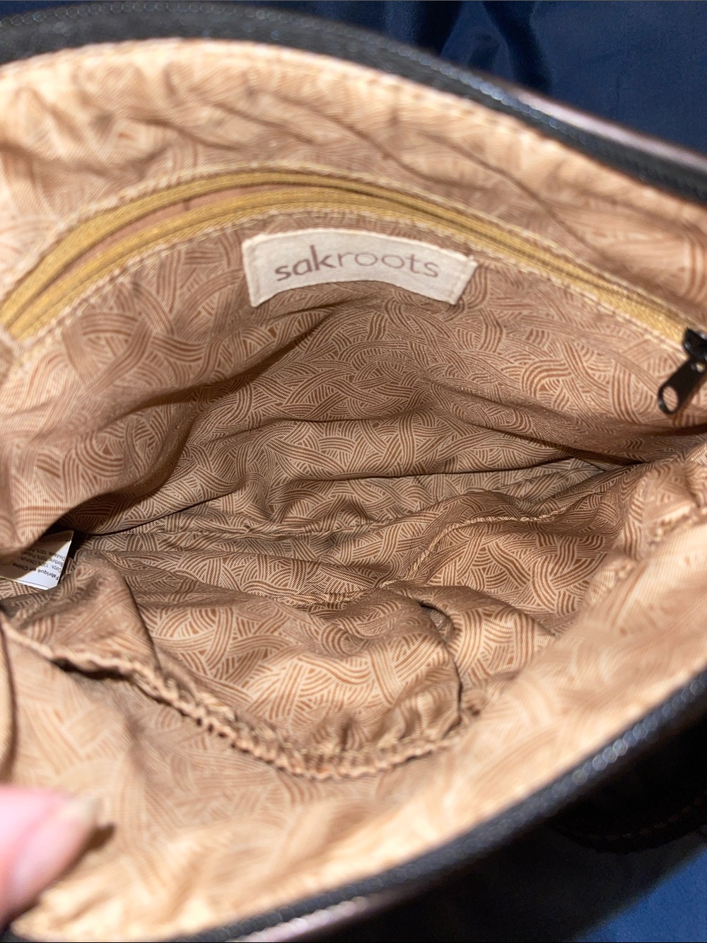 Sakroots Multicolor Peace & Love with Bird & Floral Design Crossbody Bag - Picture 7 of 8